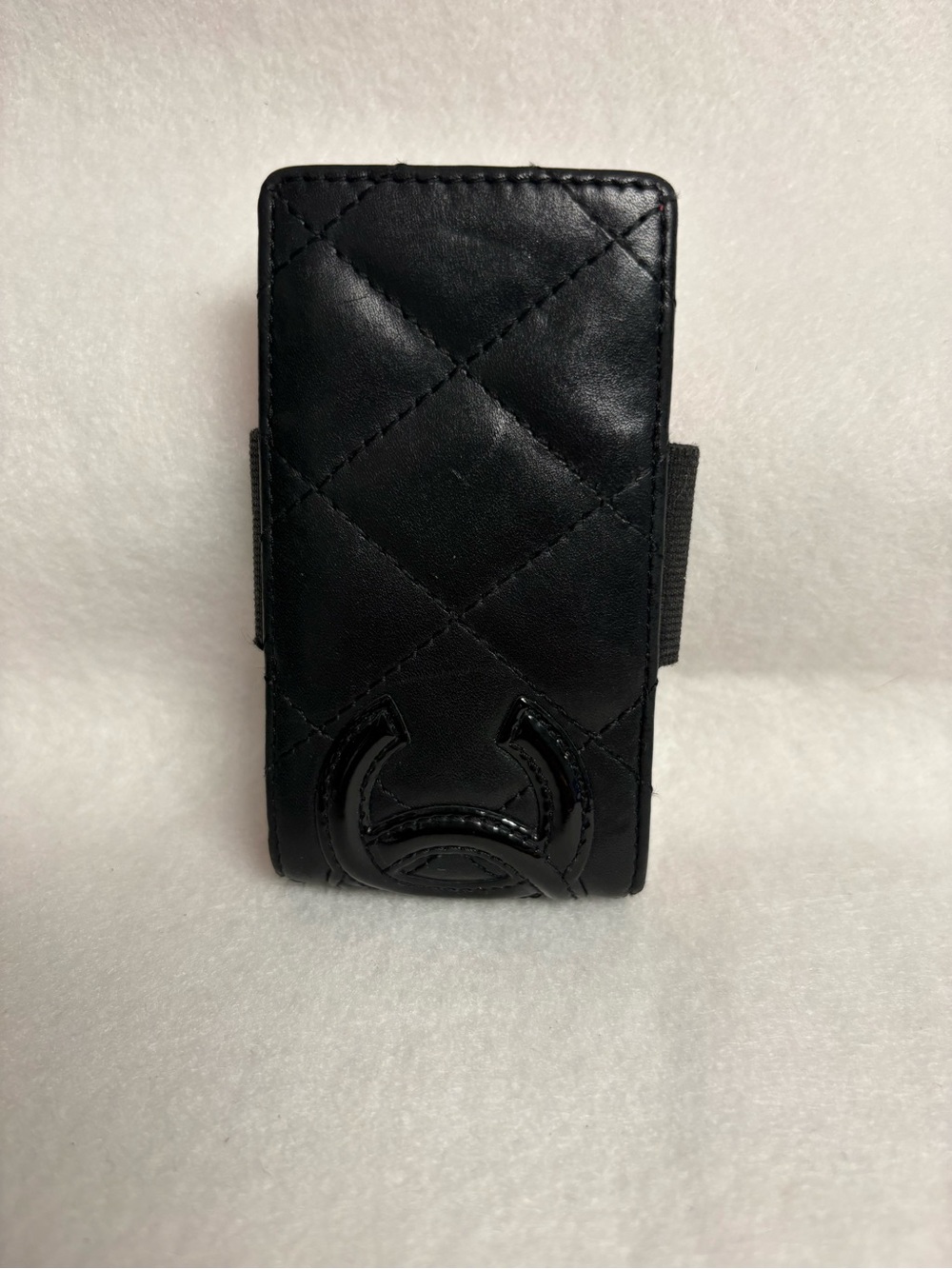 VTG CHANEL CAMBON Black Leather Ipod Holder Pink Interior